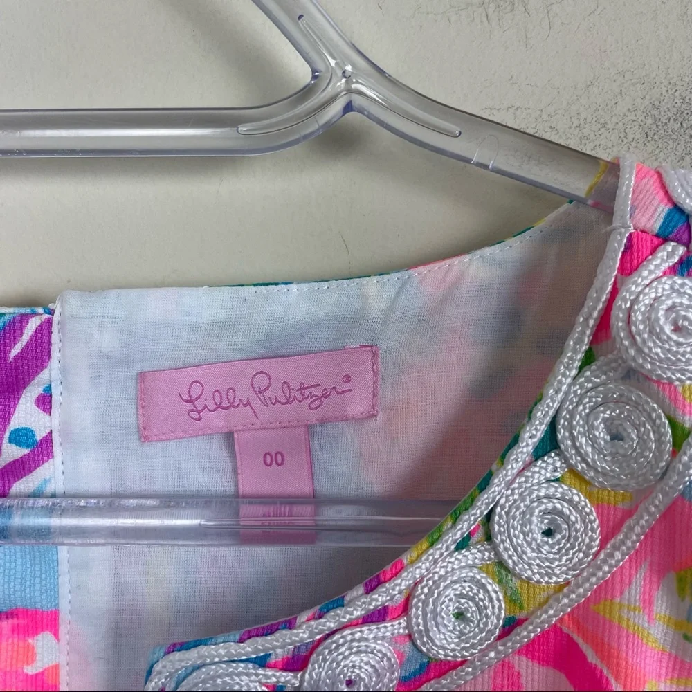 Lilly Pulitzer Gabby Resort Shift Dress Fan Sea Print Size 00 - Picture 8 of 12